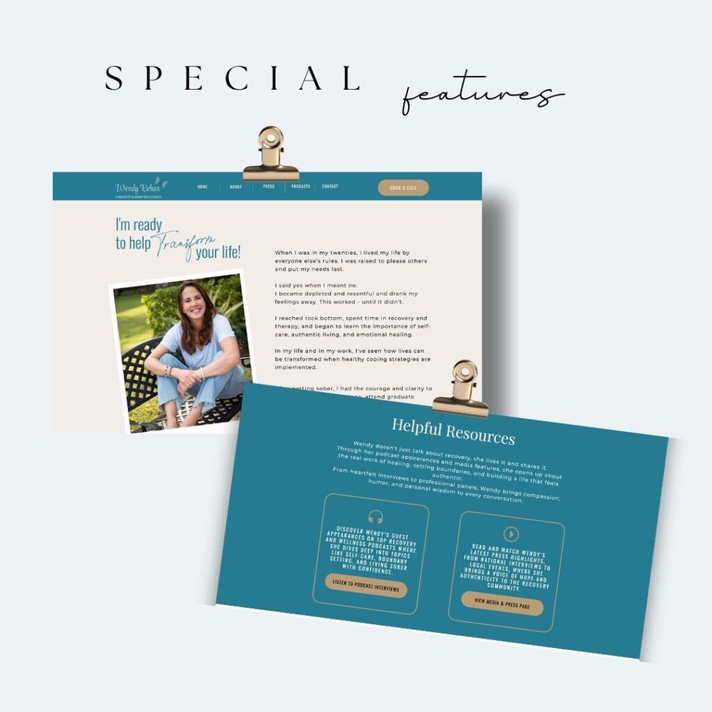 about me page redesign on showit website by pipermache