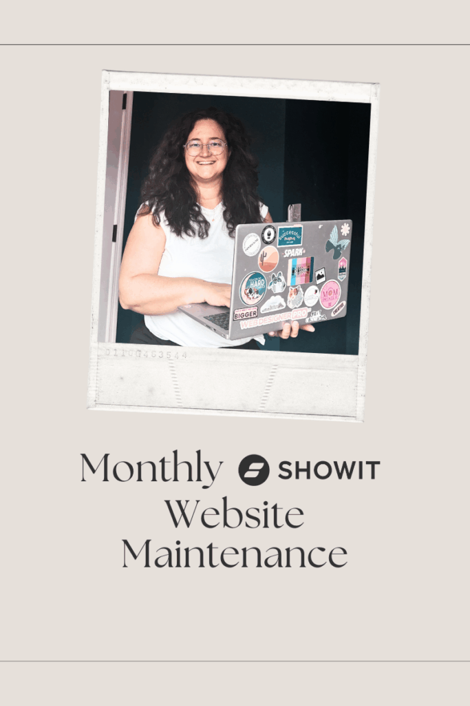 Showit website maintenance in progress on computer screen.