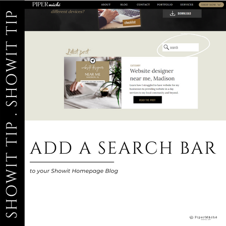 2 steps to add A SEARCH BAR ON A SHOWIT BLOG HOMEPAGE
