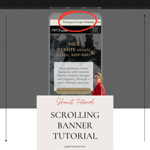 Scrolling banner tutorial for Showit Website